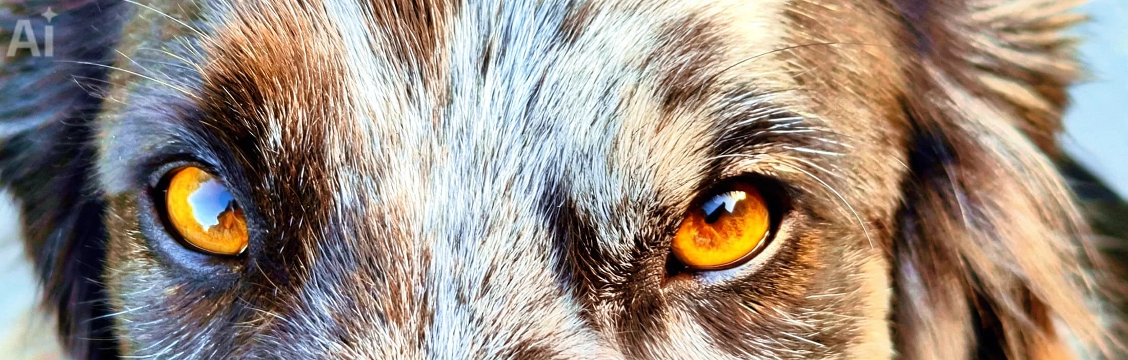 Regard intense d'un chien, image d'accueil de Le Lien Média